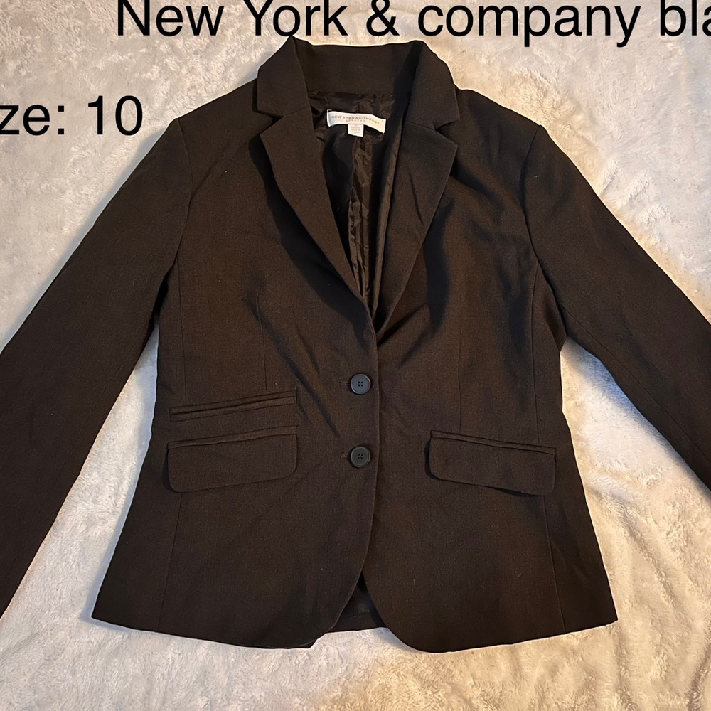 New York & Company Charcoal Women's Suit Jacket